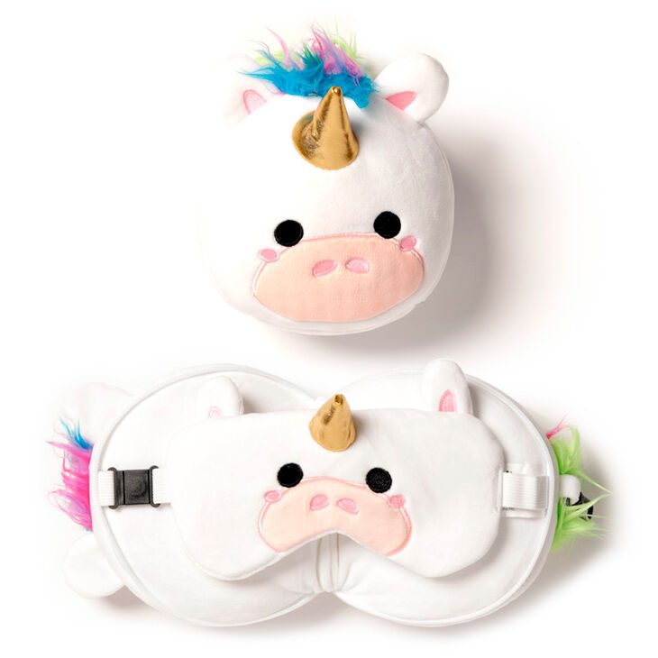 Relaxeazzz Unicorn travel pillow eye mask