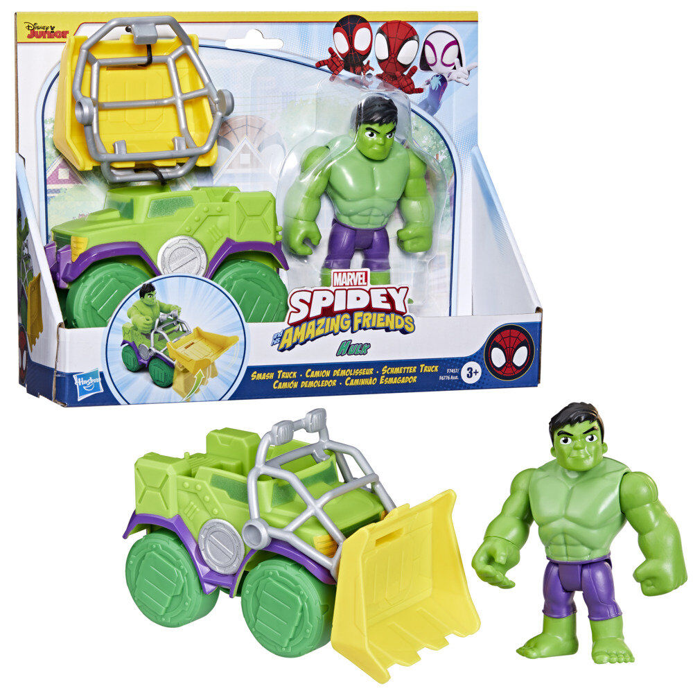 Marvel Spidey and His Amazing Friends készlet Wrecking truck + Hulk figura