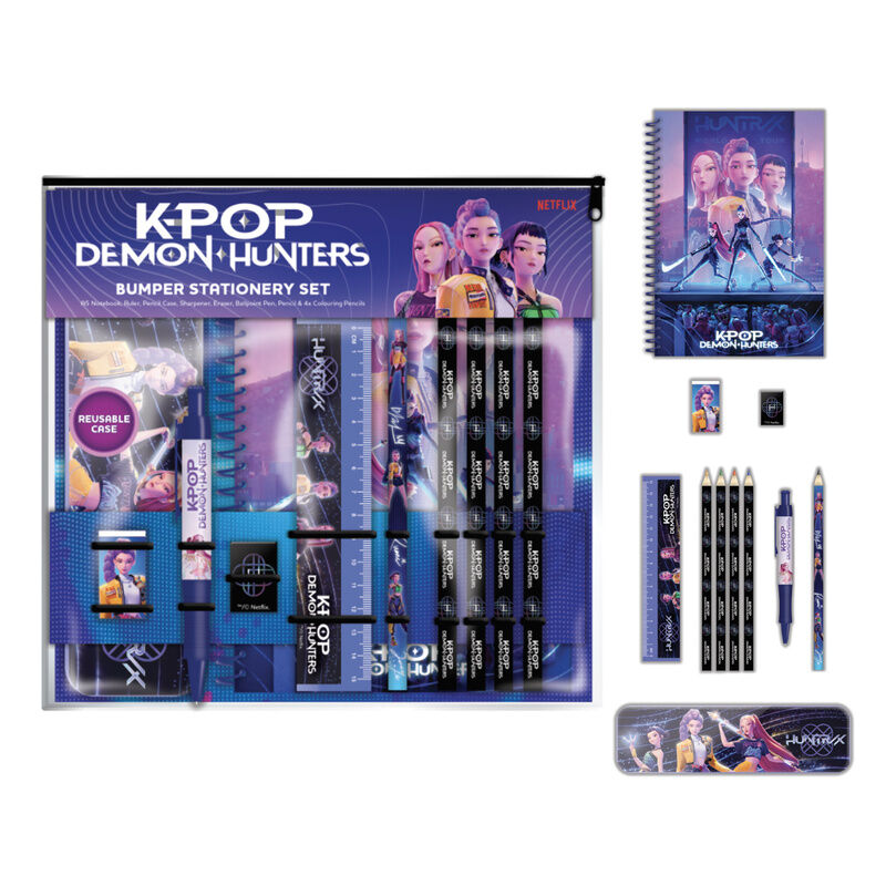 KPop Demon Hunters stationery set + A5 notebook