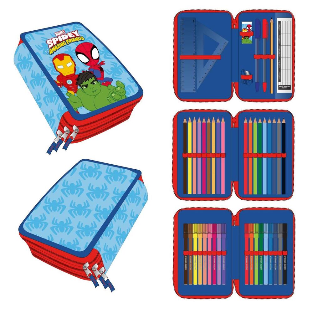 Marvel Spidey triple pencil case