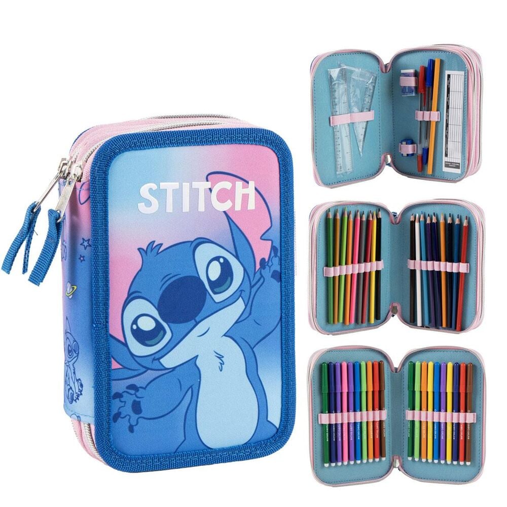 Disney Stitch triple pencil case