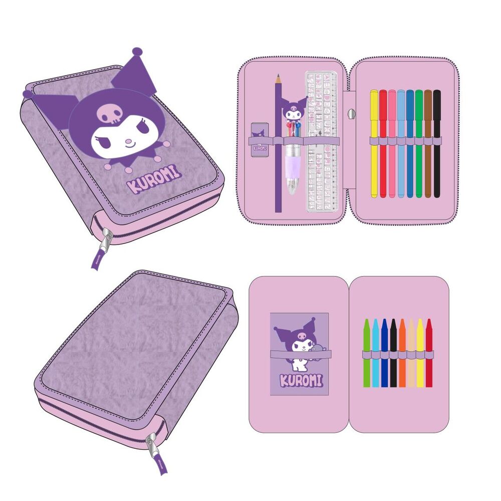 Hello Kitty Kuromi double pencil case