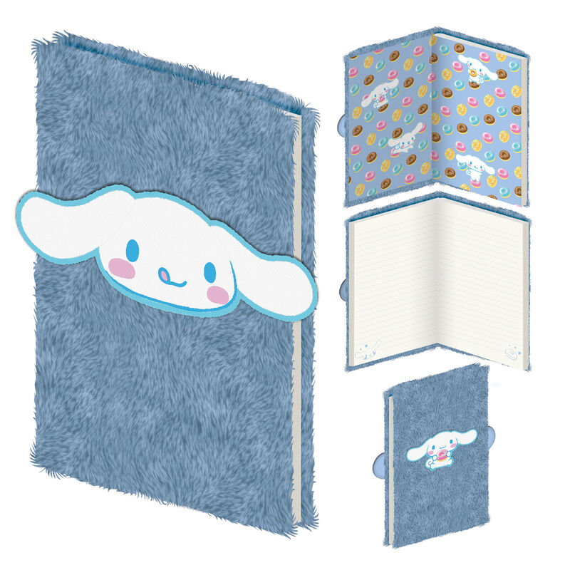 Hello Kitty Cinnamoroll A5 plush notebook