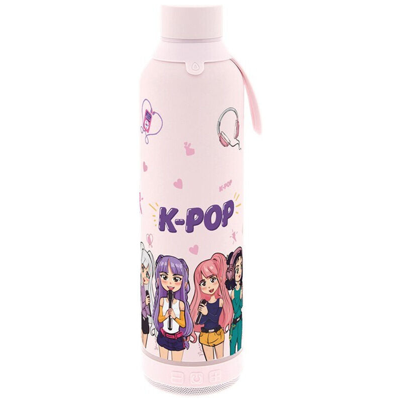 KPop Pink thermal bottle with speaker 600ml