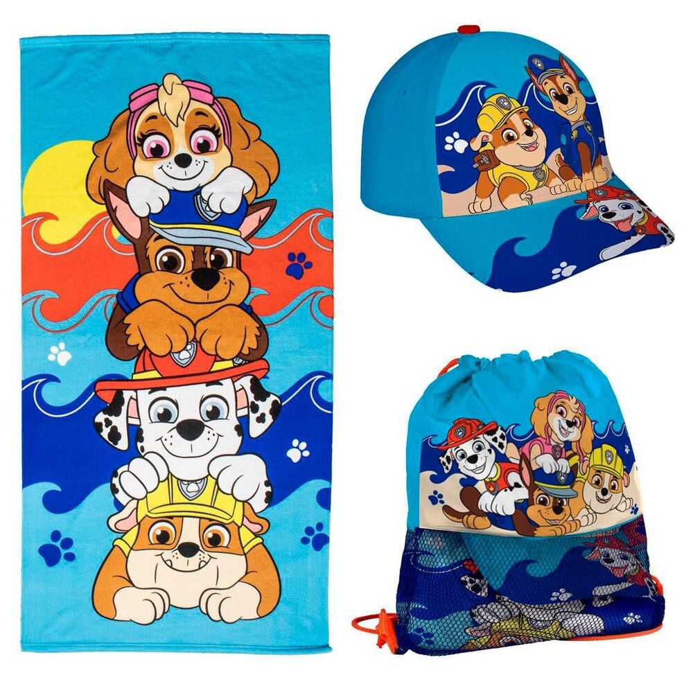Paw Patrol set towel + bag + cap